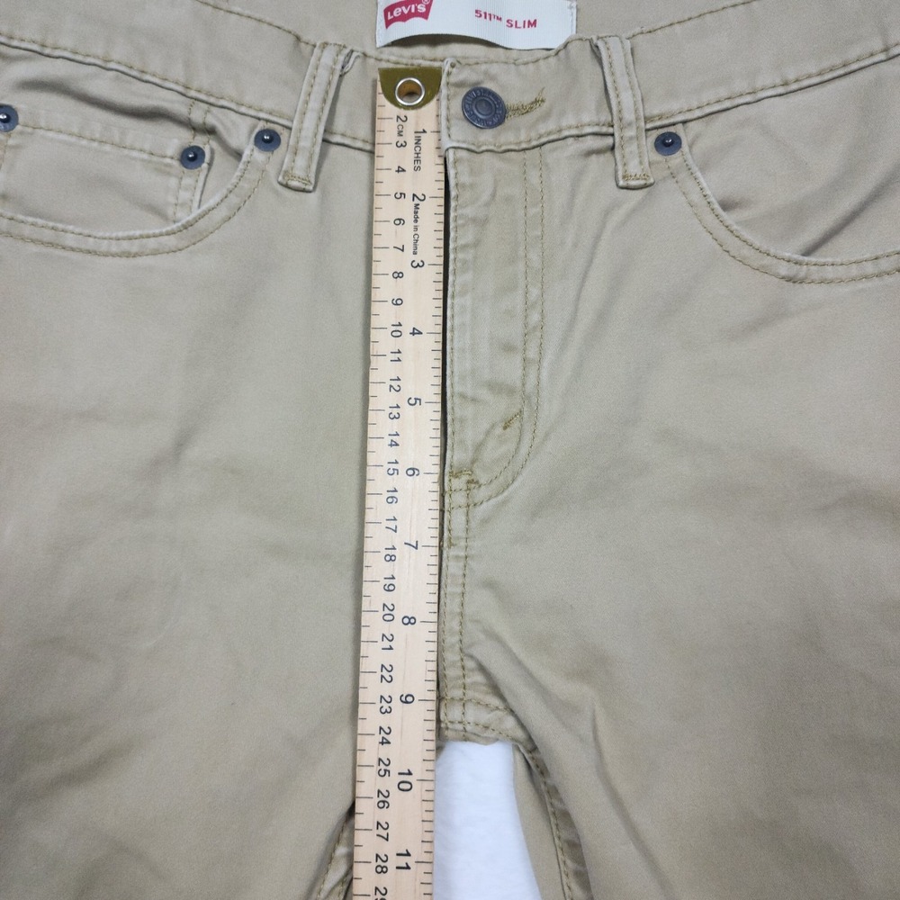 Levis 511 Slim Fit Jeans Womens Size 16 28x28 Khaki Stretch Denim Pants - Picture 9 of 16